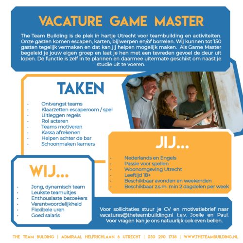 Vacature Game Master