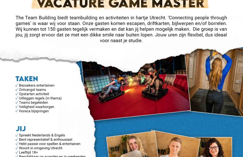 Vacature Game Master The Team Building in Utrecht