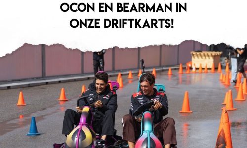 F1 coureurs in Fusion Drift karts