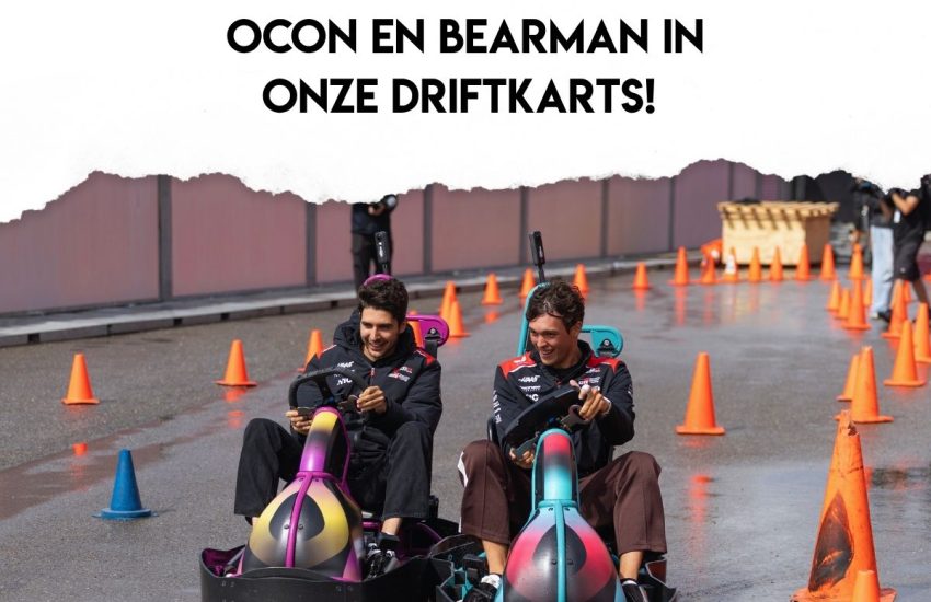 F1 coureurs in Fusion Drift karts